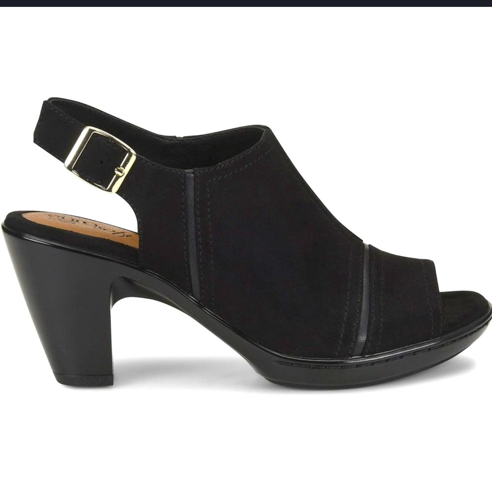 Sofft viola black open toe sandal heel